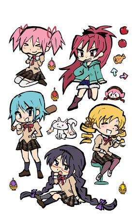 Magical girl sticker sheet